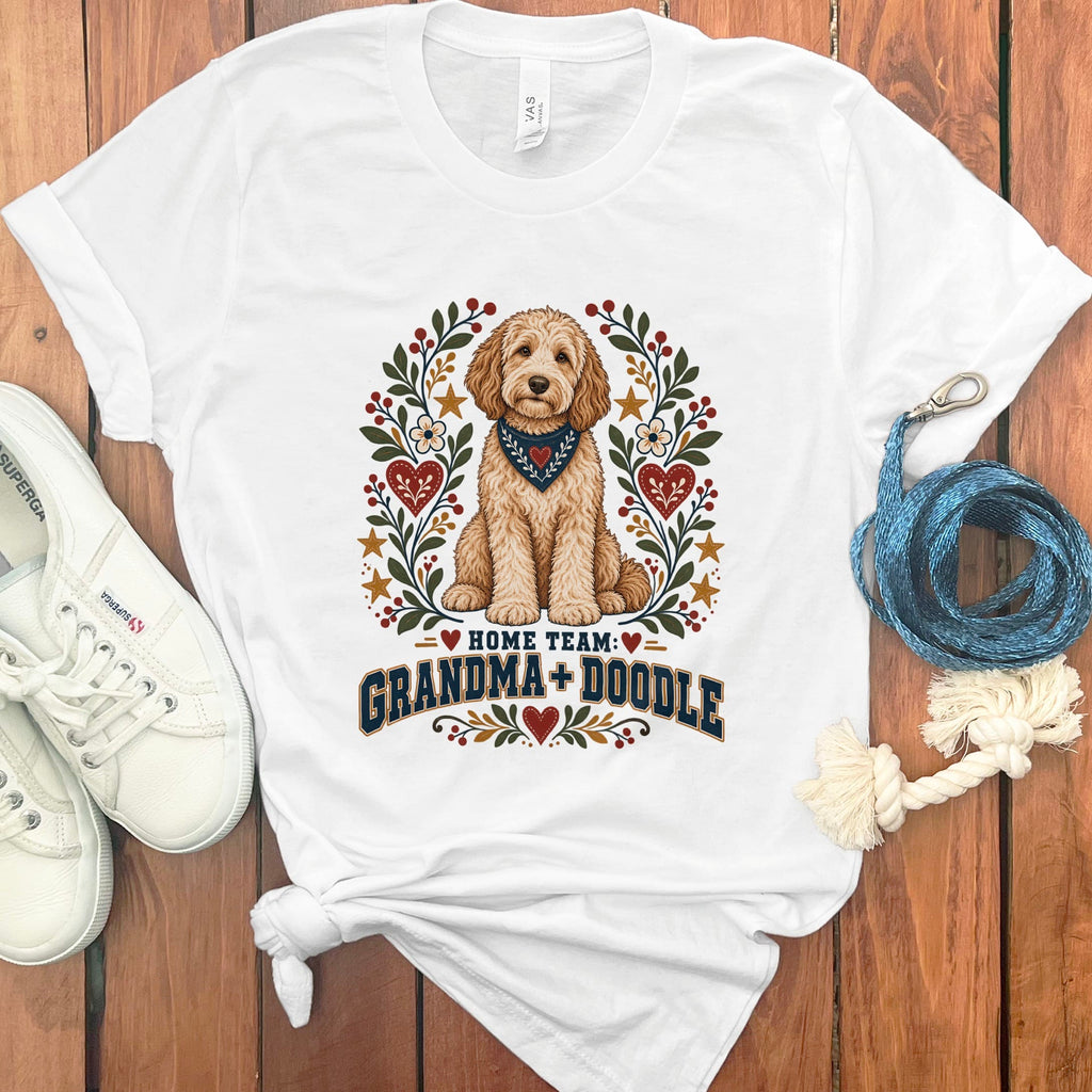Grandma Doodle Team T-Shirt in White / S by Puppy Jo