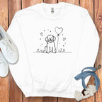 Cute Dog with Heart Balloon Design Sweatshirt
