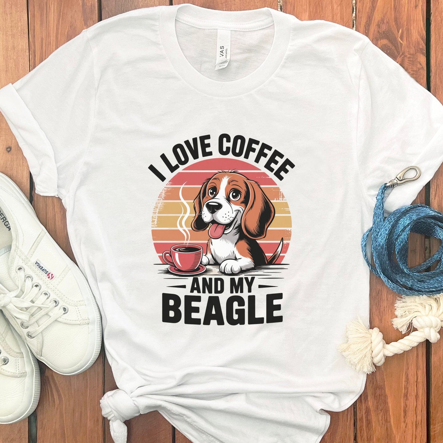 I Love Coffee and My Beagle Graphic T-shirt product