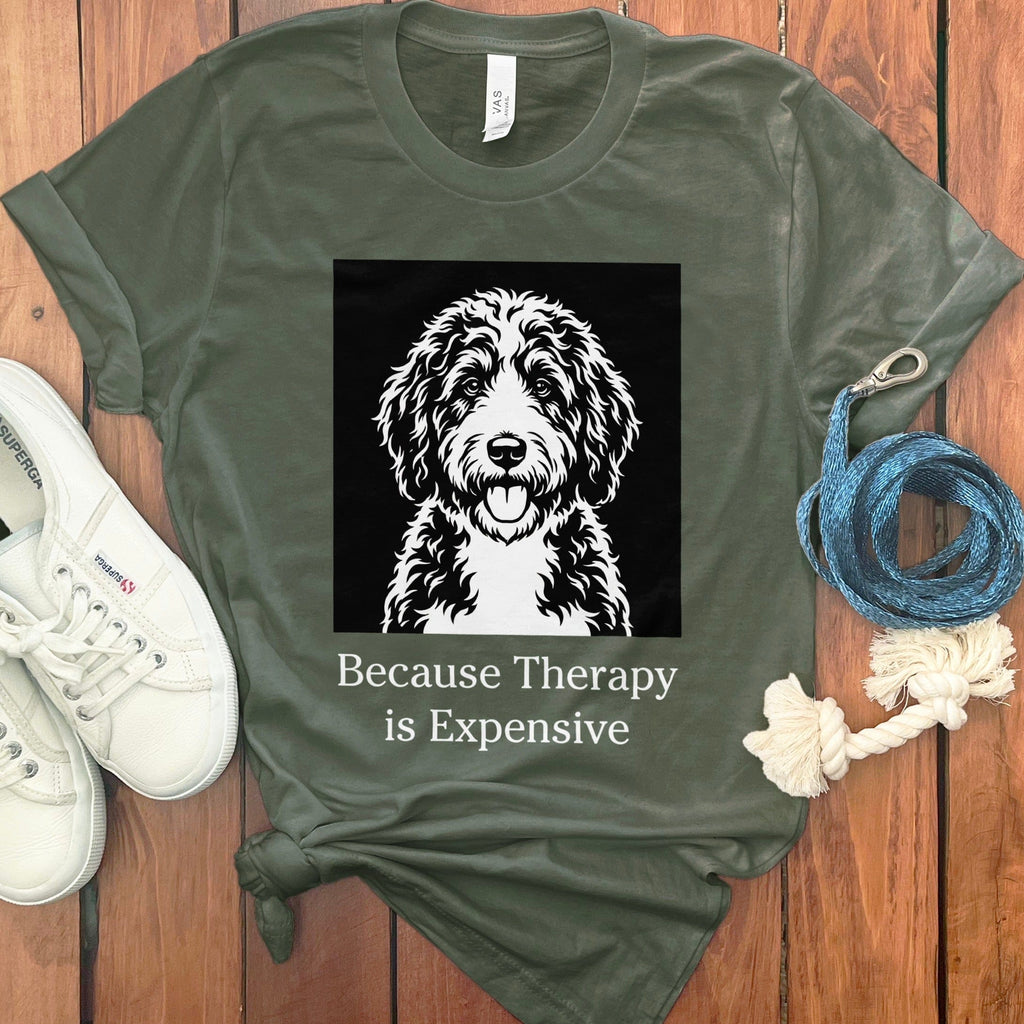Because Therapy T-Shirt in Military Green / S by Puppy Jo