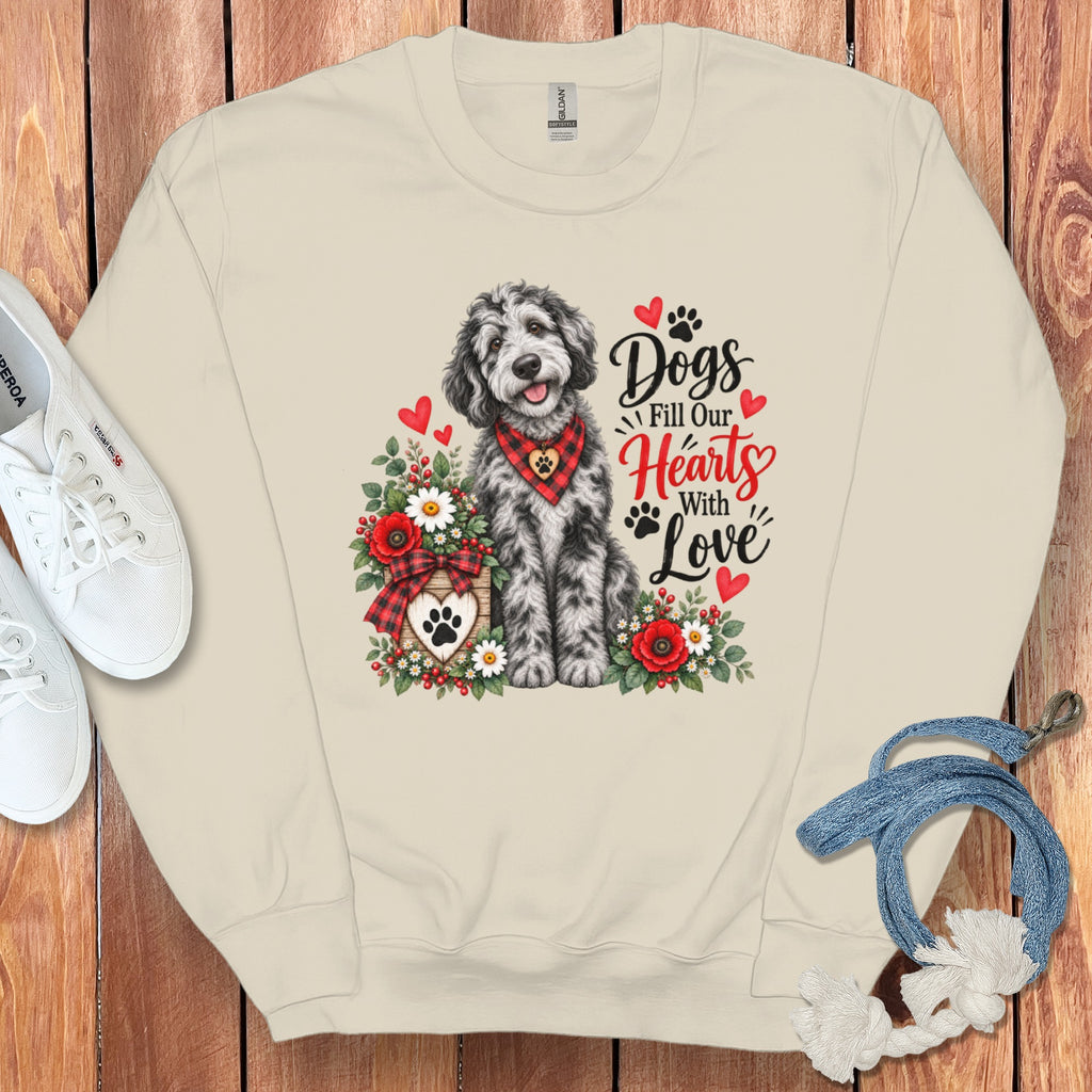 Merle Goldendoodle Hearts Love Sweatshirt