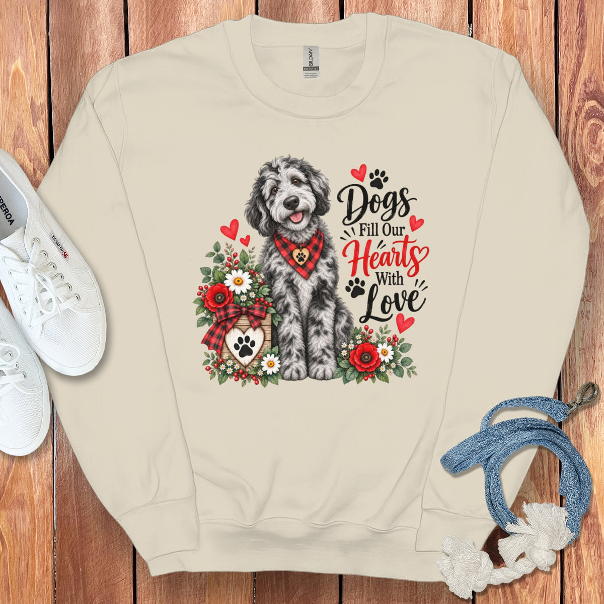 Merle Goldendoodle Hearts Love Sweatshirt