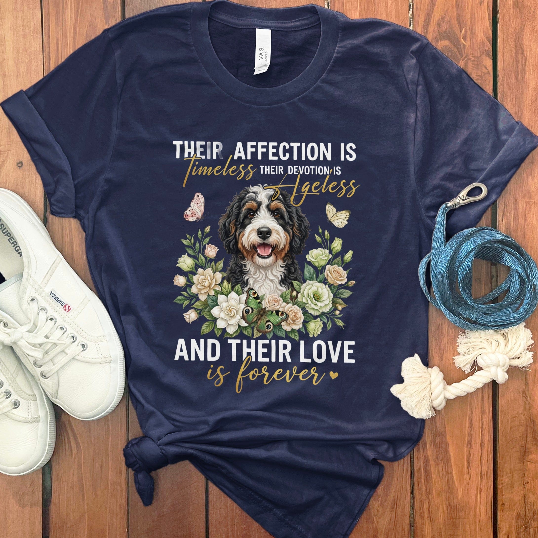 Bernedoodle Affection T-Shirt in Navy / M by Puppy Jo