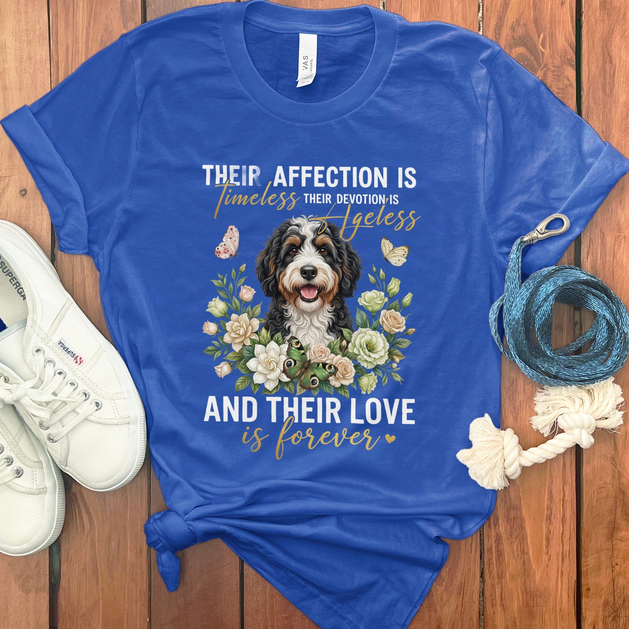 Bernedoodle Affection T-Shirt in True Royal / M by Puppy Jo