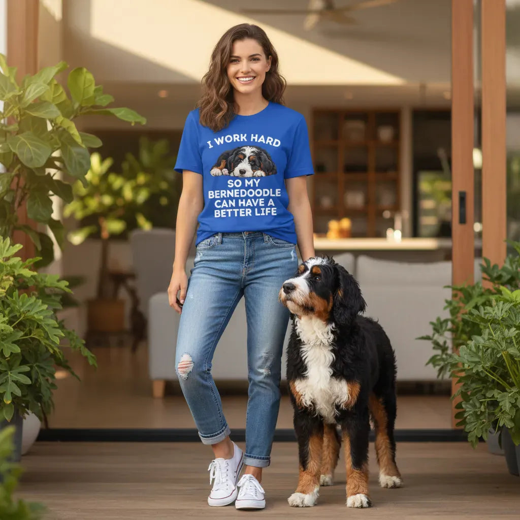 Bernedoodle Better Life Dog T-Shirt in by Puppy Jo
