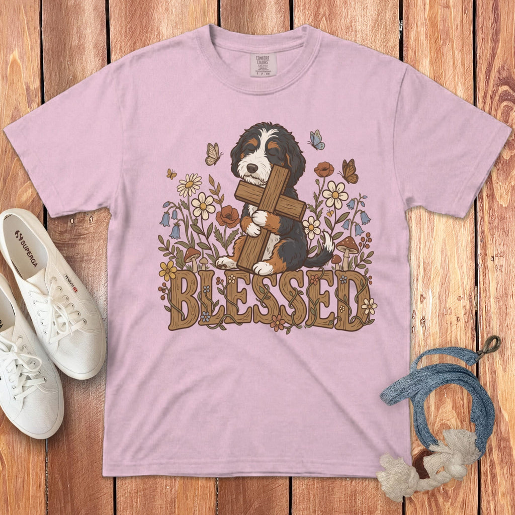 Bernedoodle Blessed Signature T-Shirt in Blossom / S by Puppy Jo