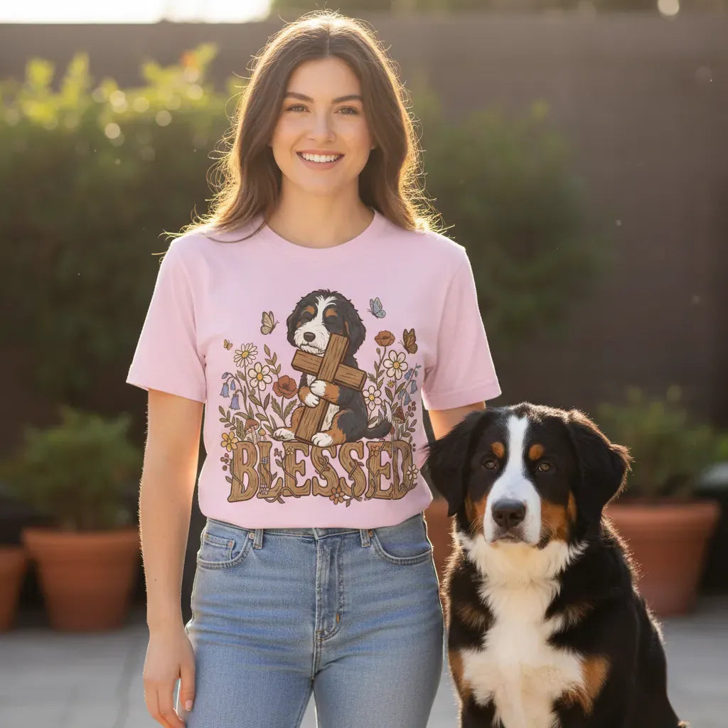 Bernedoodle Blessed Signature T-Shirt in by Puppy Jo