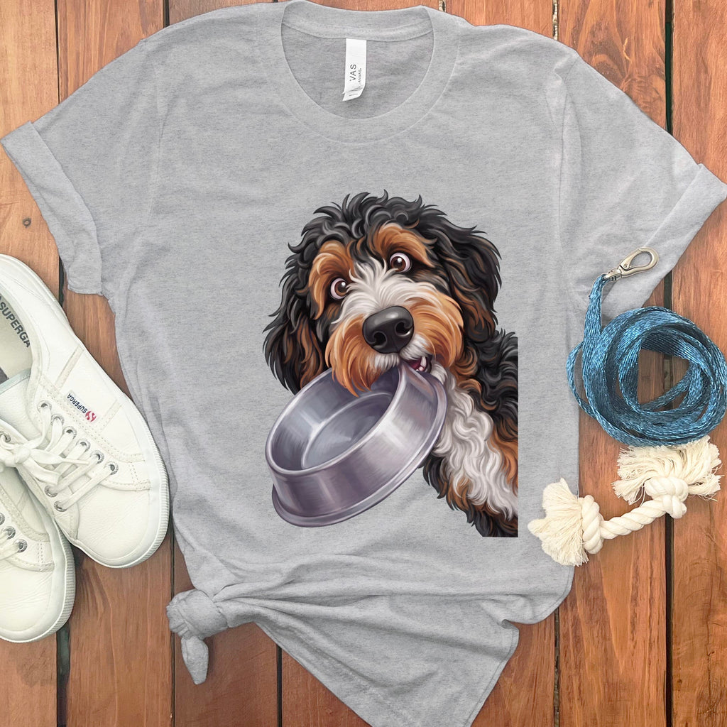 Bernedoodle Bowl T-Shirt in Athletic Heather / S by Puppy Jo
