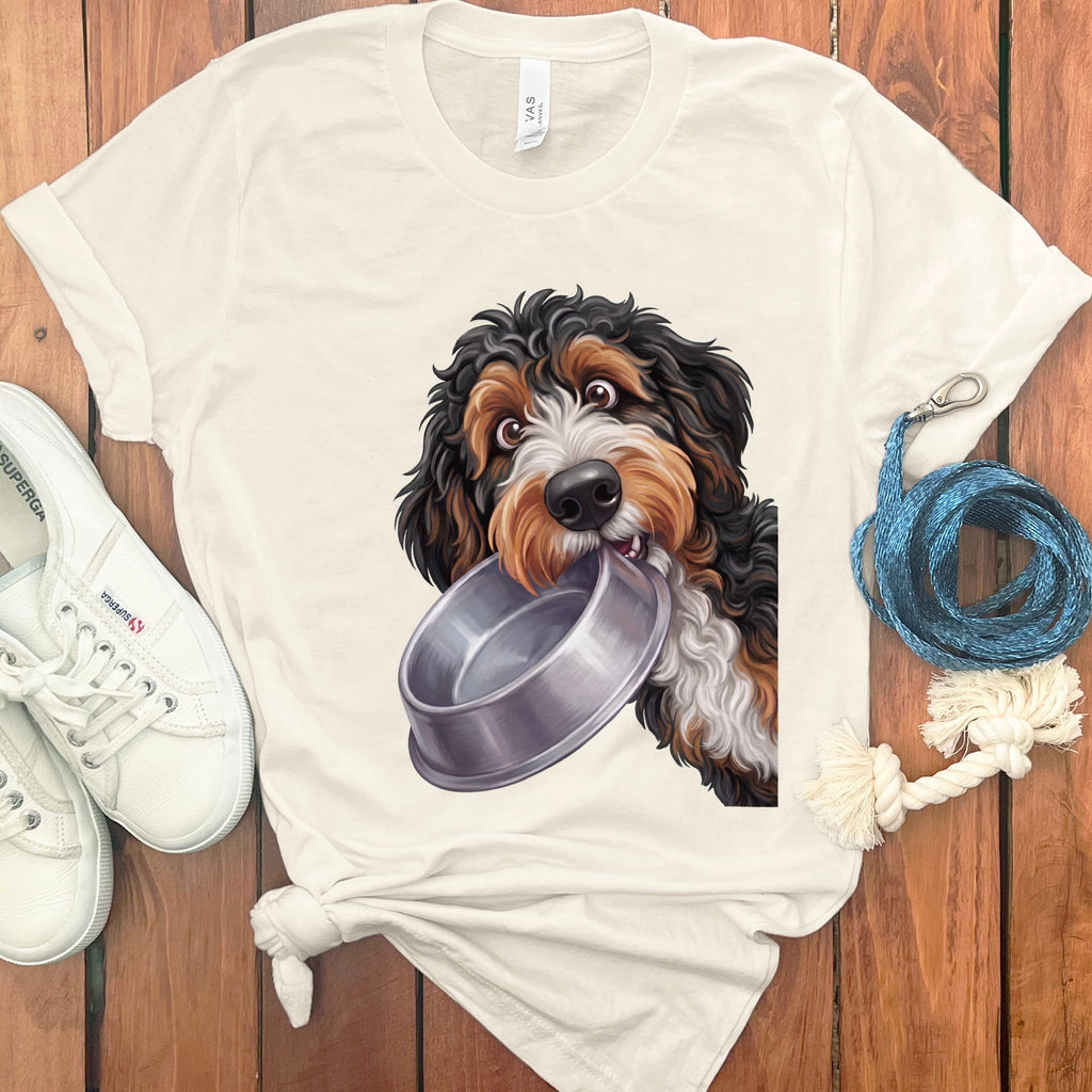 Bernedoodle Bowl T-Shirt in Natural / S by Puppy Jo