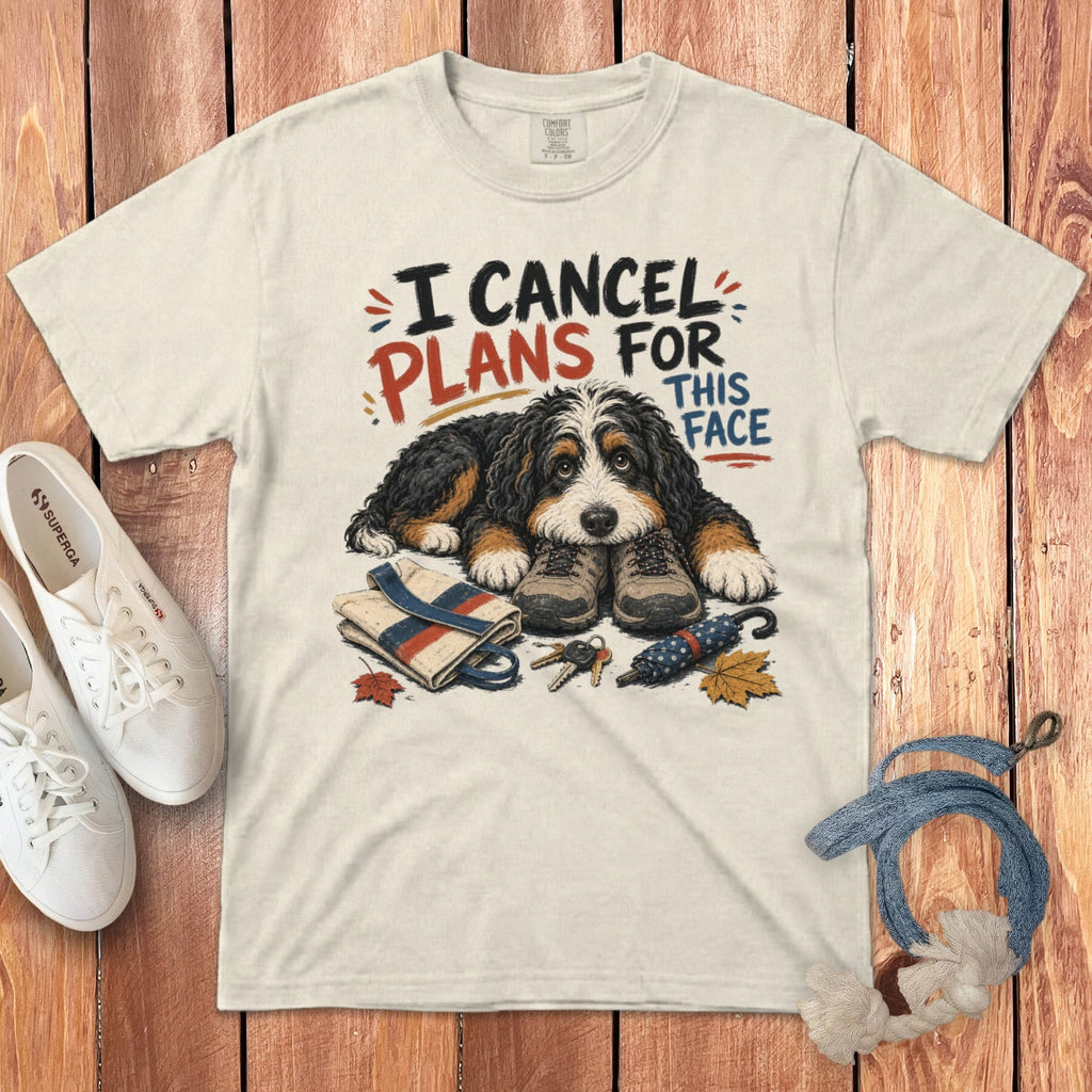 Bernedoodle Cancel Plans Signature T-Shirt in Ivory / S by Puppy Jo