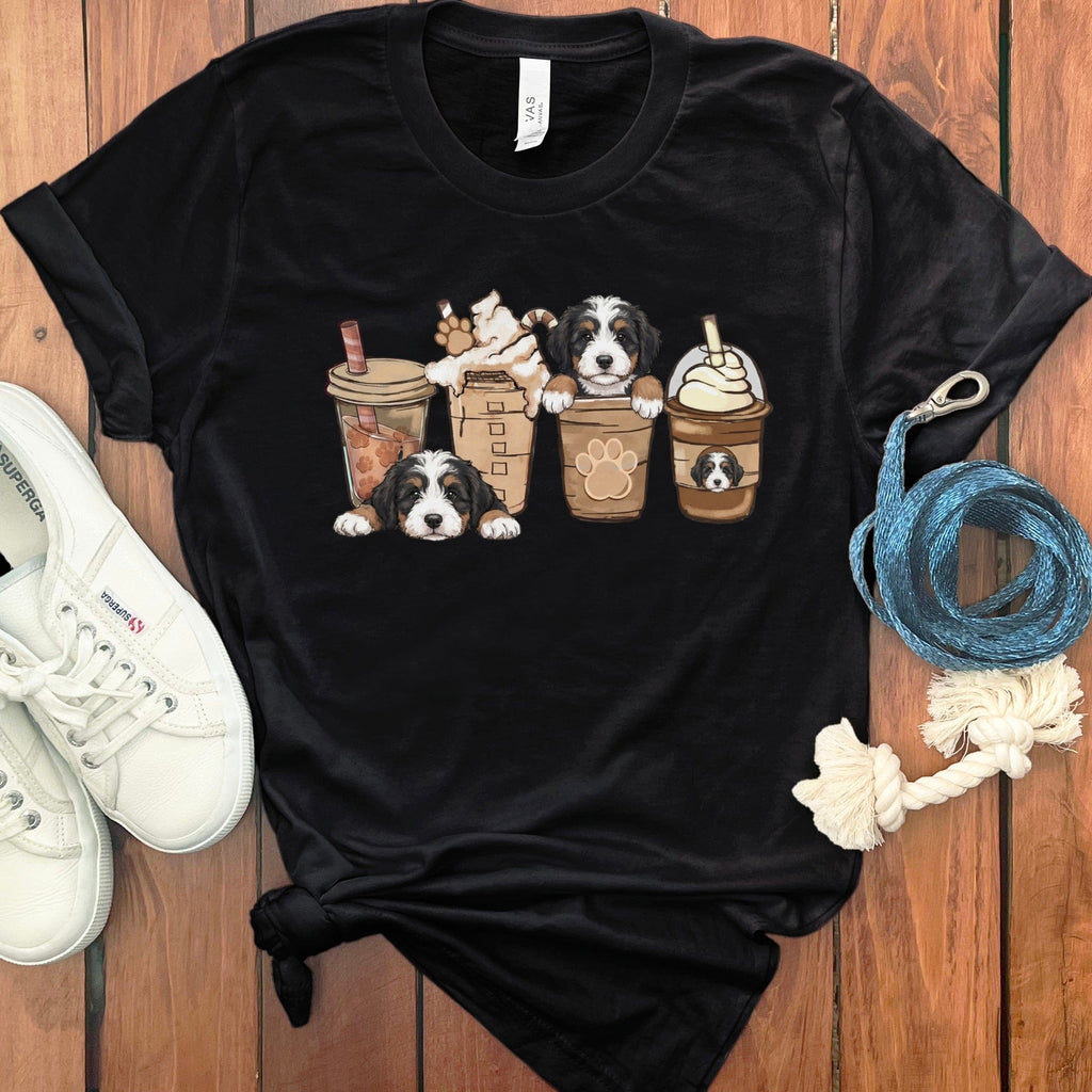 Bernedoodle Coffee T-Shirt in Black / S by Puppy Jo