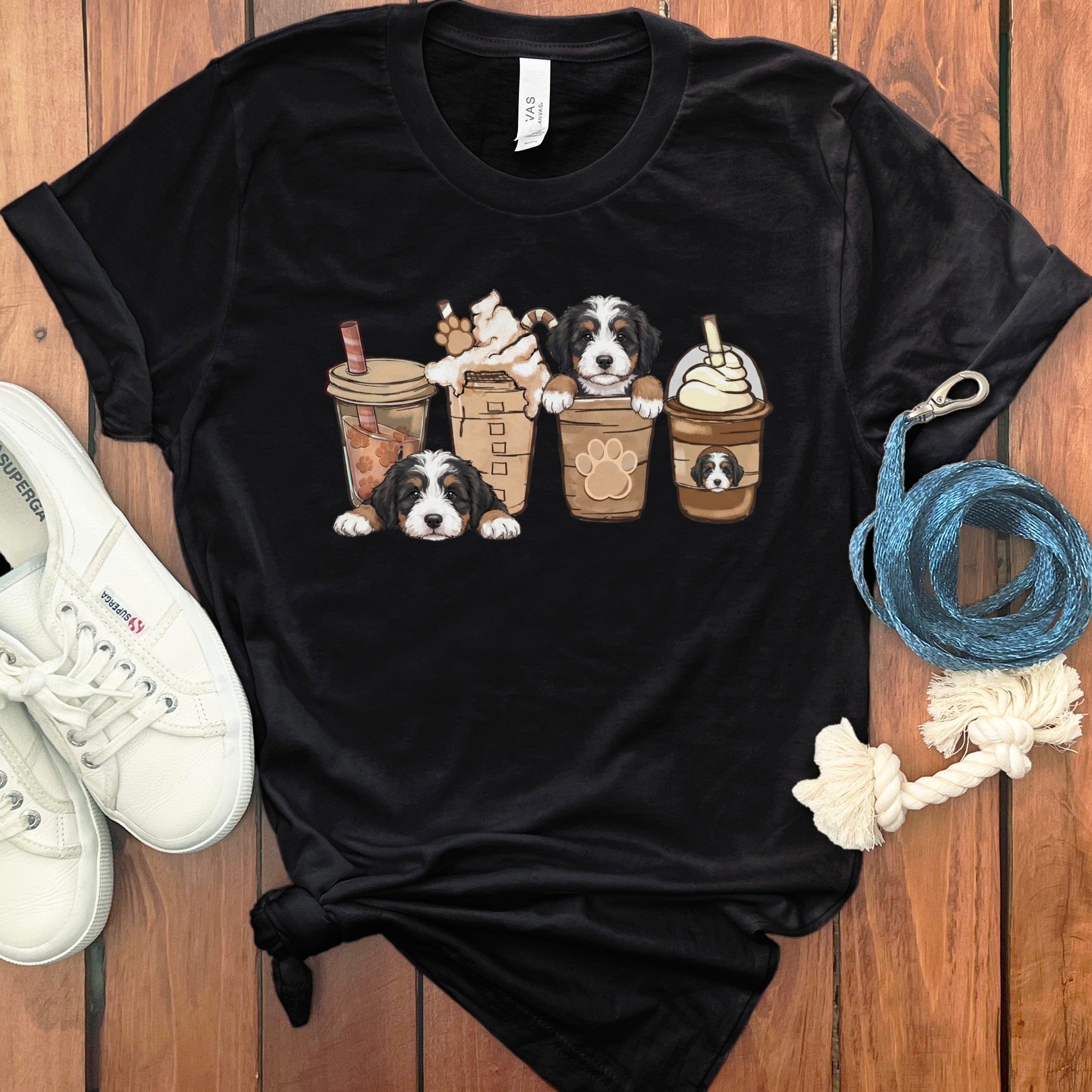 Bernedoodle Coffee T-Shirt in Black / S by Puppy Jo
