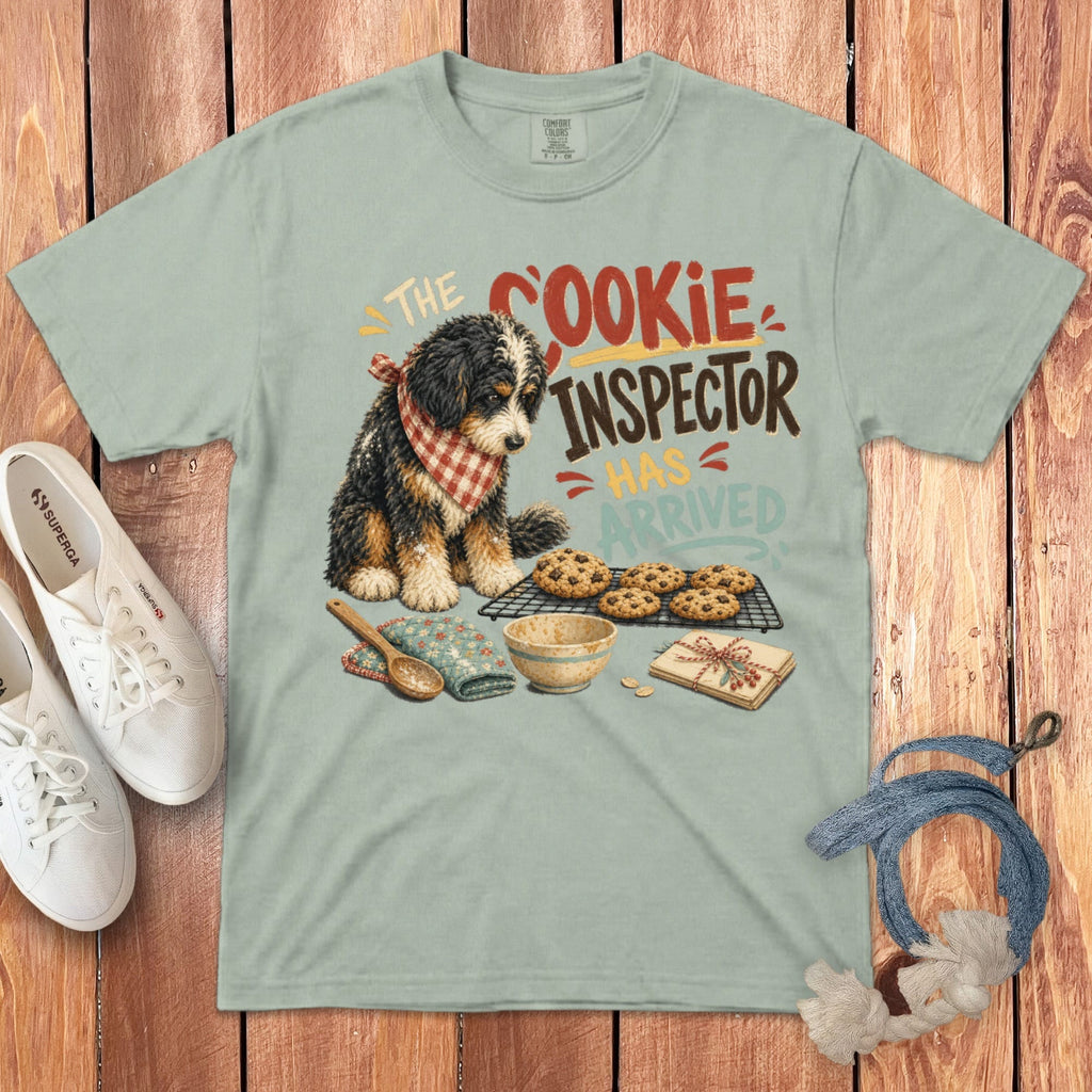 Bernedoodle Cookie Inspector Signature T-Shirt in Bay / S by Puppy Jo