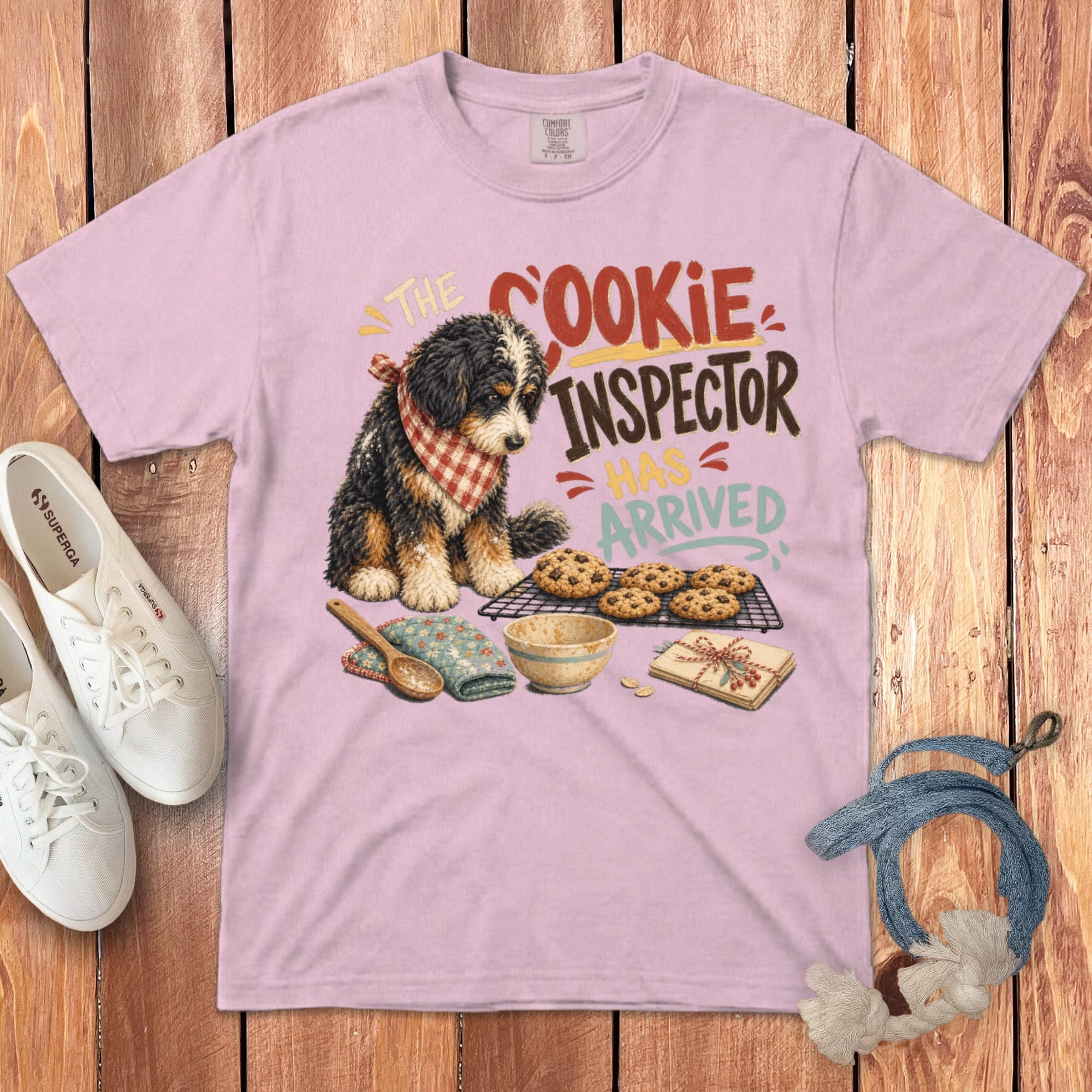 Bernedoodle Cookie Inspector Signature T-Shirt in Blossom / S by Puppy Jo