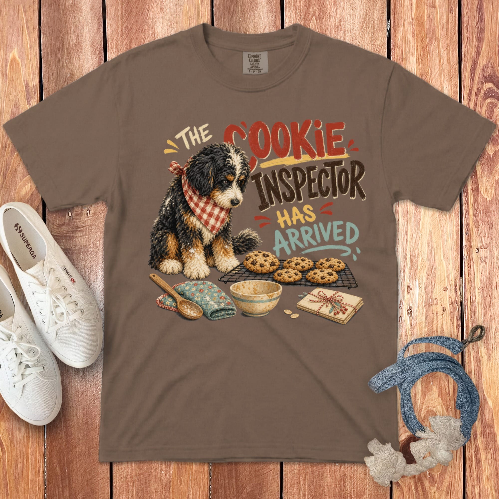 Bernedoodle Cookie Inspector Signature T-Shirt in Espresso / S by Puppy Jo