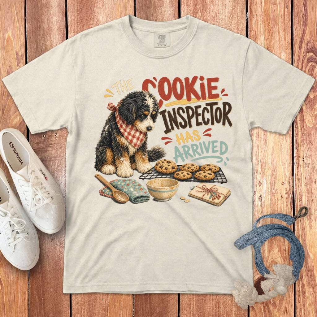 Bernedoodle Cookie Inspector Signature T-Shirt in Ivory / S by Puppy Jo