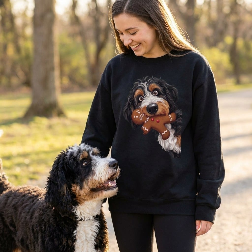 Bernedoodle Cookie Thief Sweatshirt in by Puppy Jo