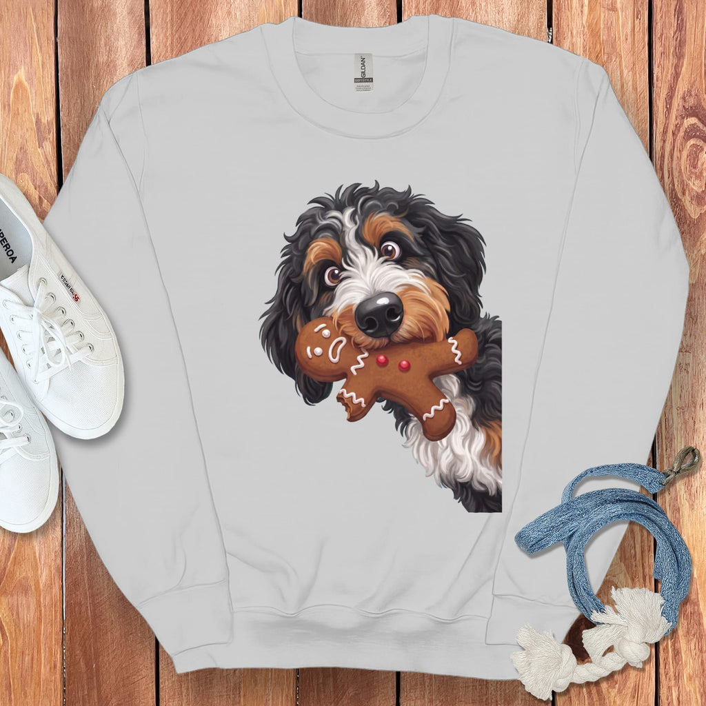 Bernedoodle Cookie Thief Sweatshirt in Sport Grey / S by Puppy Jo
