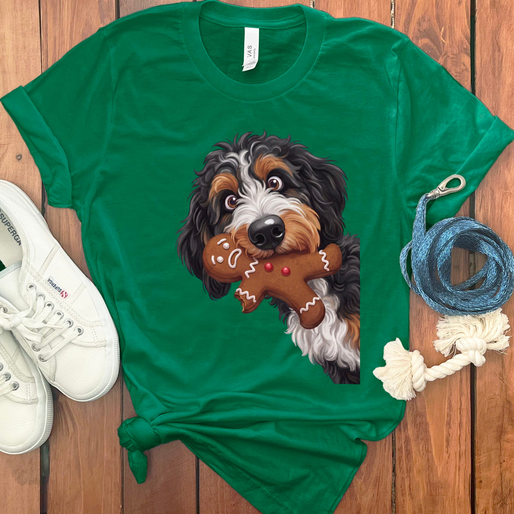 Bernedoodle Cookie Thief T-Shirt in Kelly / S by Puppy Jo