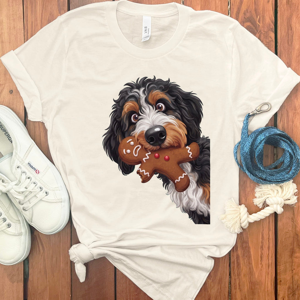 Bernedoodle Cookie Thief T-Shirt in Natural / S by Puppy Jo