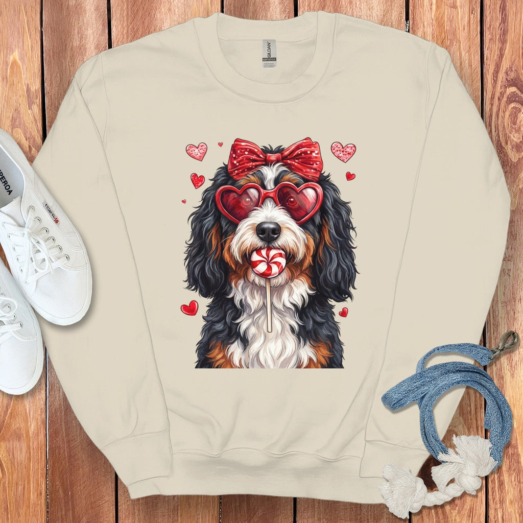 Bernedoodle Coquette Sweatshirt in Sand / S by Puppy Jo