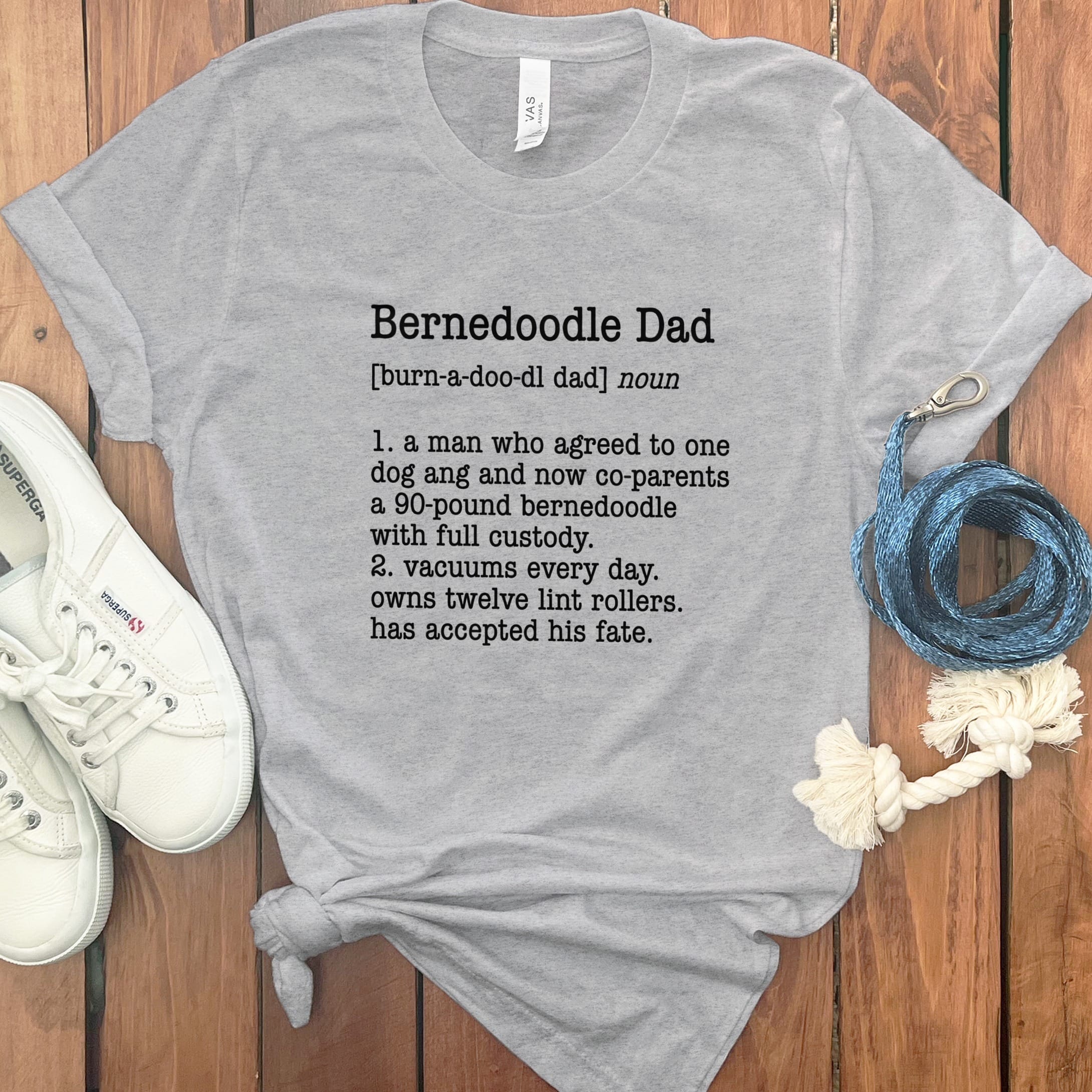 Bernedoodle Dad Dictionary T-Shirt in Athletic Heather / S by Puppy Jo