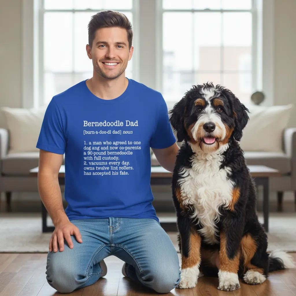 Bernedoodle Dad Dictionary T-Shirt in by Puppy Jo