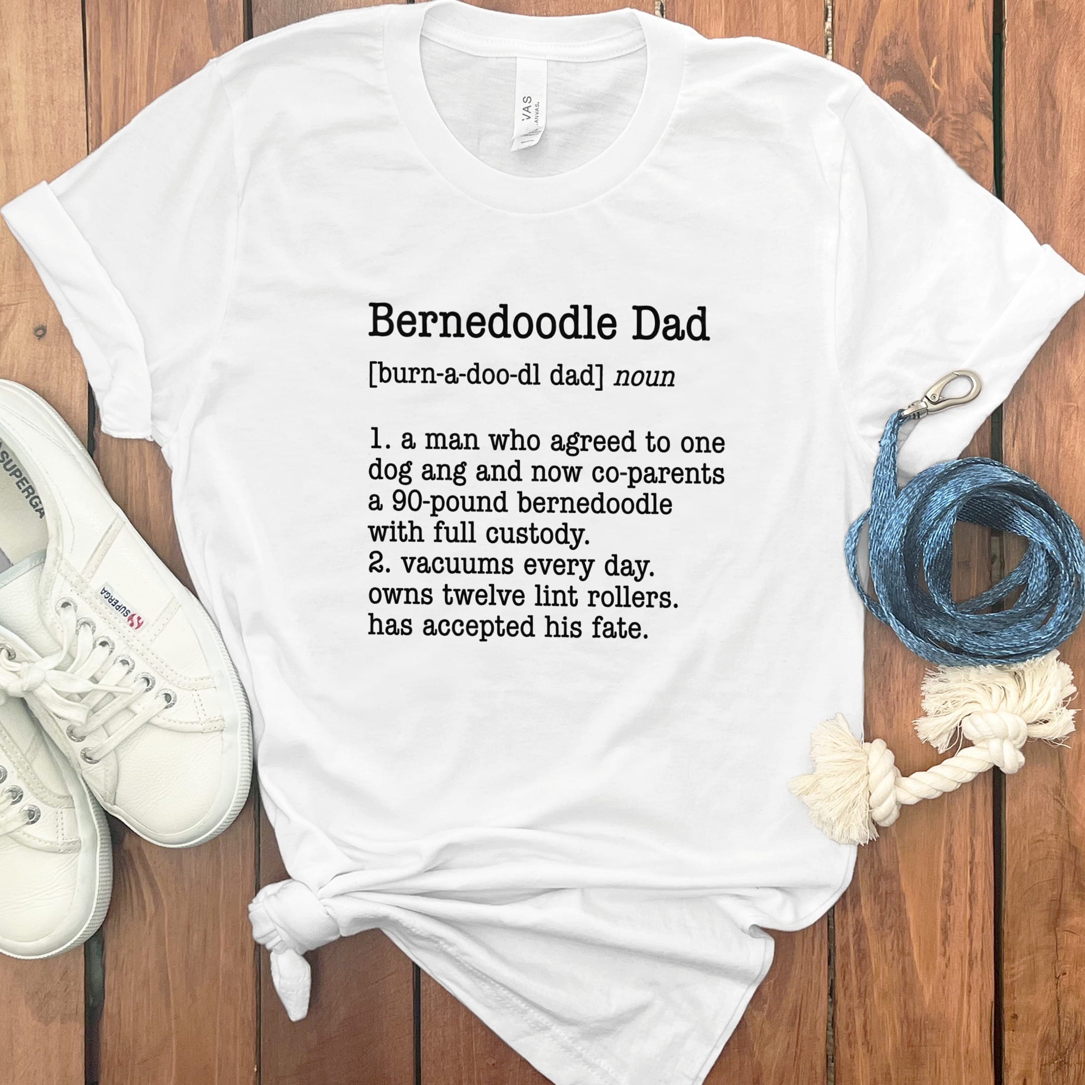 Bernedoodle Dad Dictionary T-Shirt in White / S by Puppy Jo