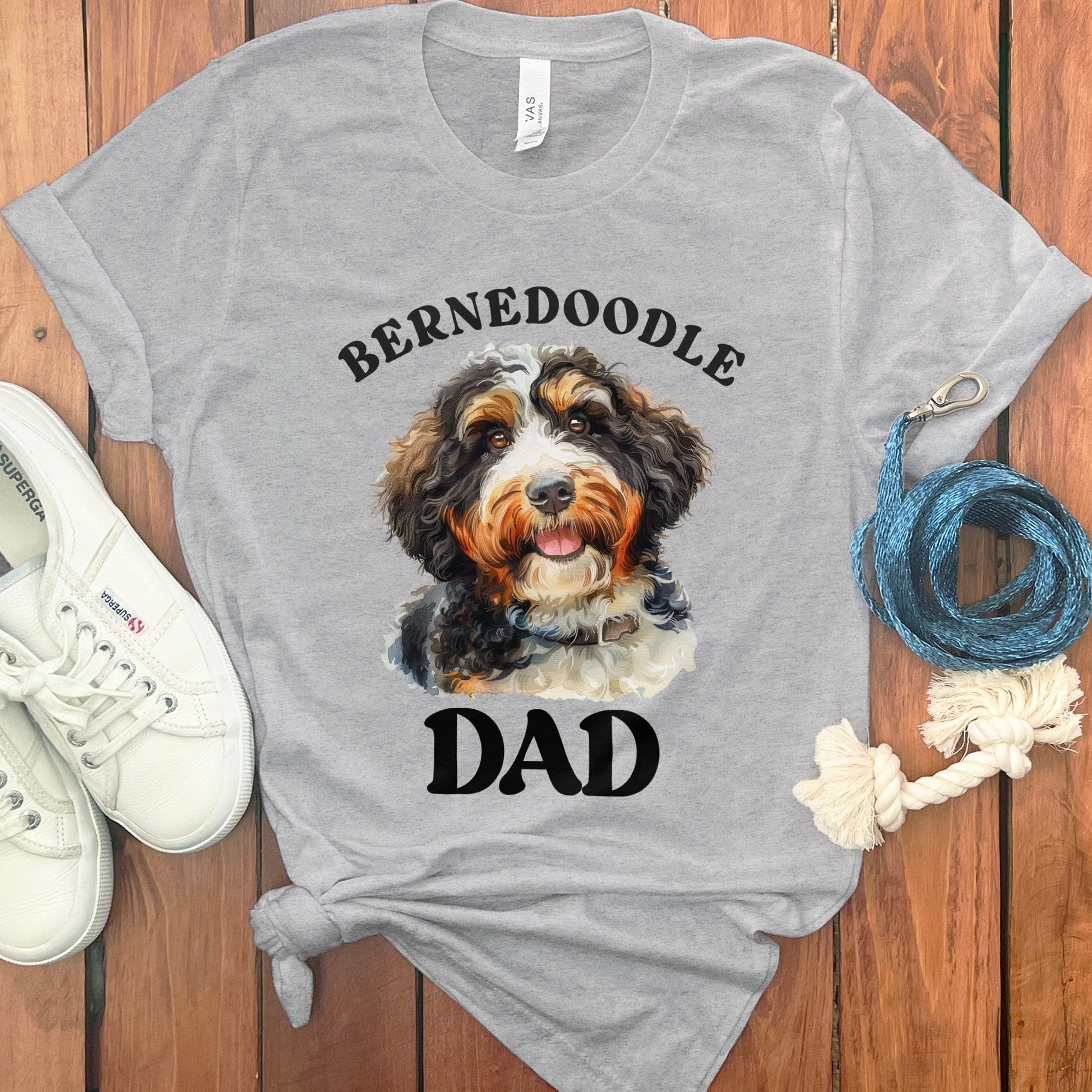 Bernedoodle Dad T-Shirt in Athletic Heather / S by Puppy Jo