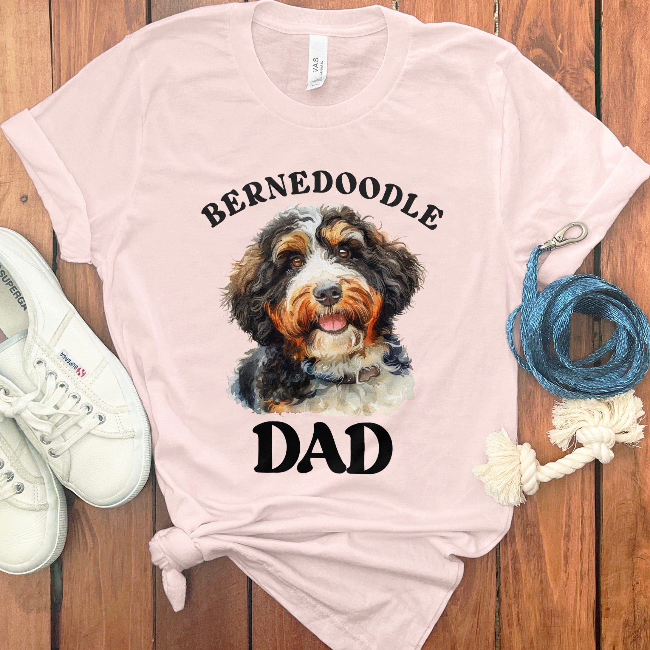 Bernedoodle Dad T-Shirt in Soft Pink / S by Puppy Jo