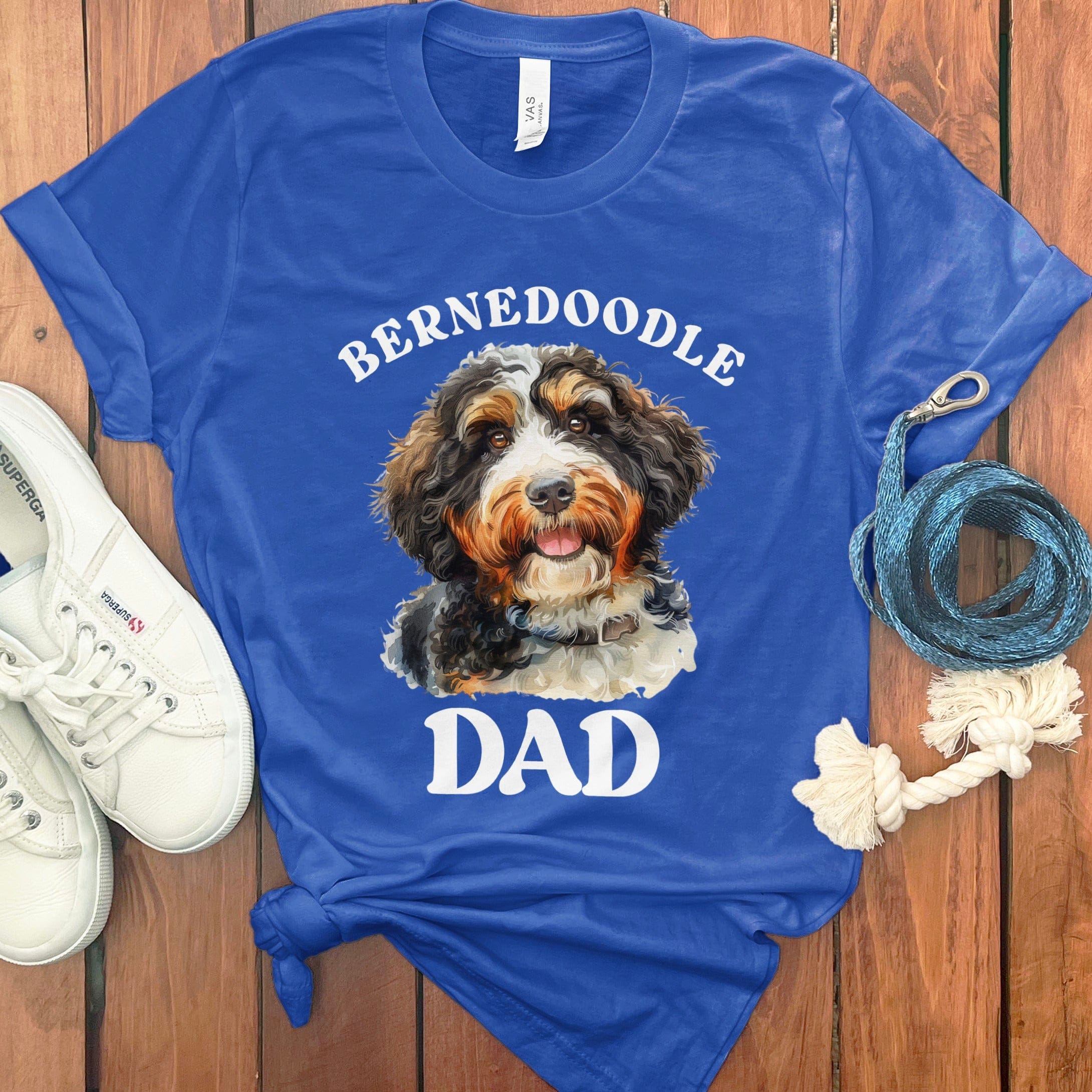 Bernedoodle Dad T-Shirt in True Royal / S by Puppy Jo