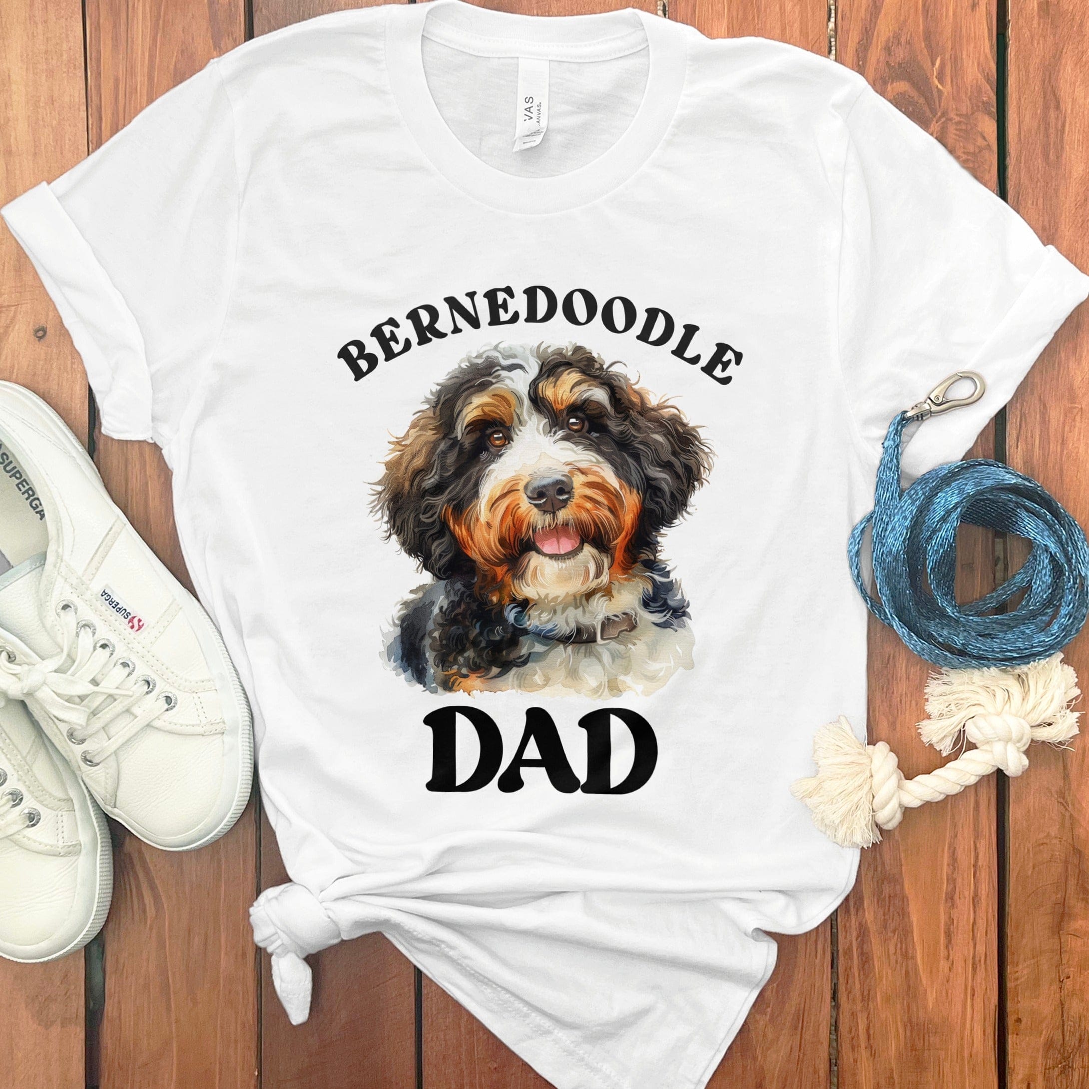 Bernedoodle Dad T-Shirt in White / S by Puppy Jo