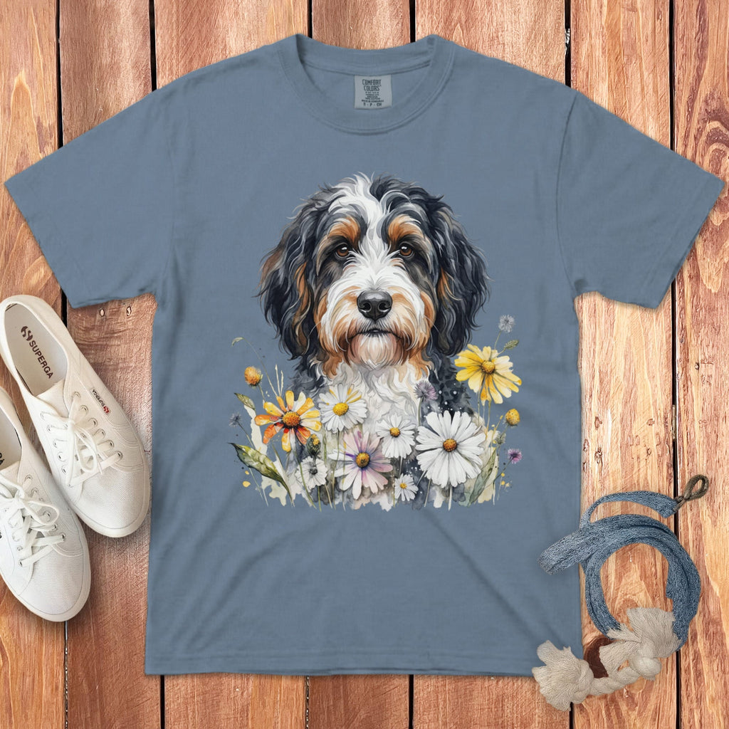Bernedoodle Daisy Signature T-Shirt in Blue Jean / S by Puppy Jo