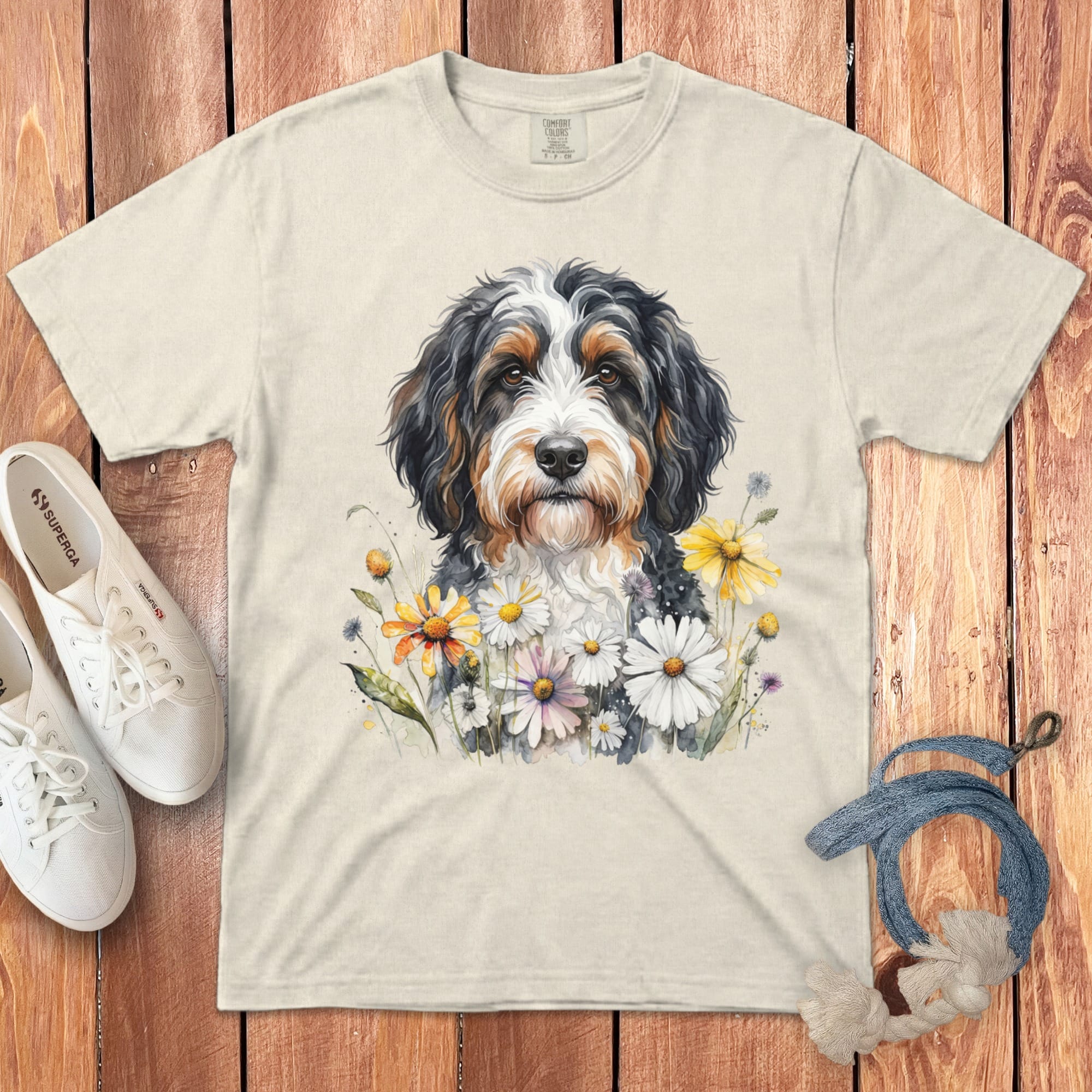 Bernedoodle Daisy Signature T-Shirt in Ivory / S by Puppy Jo
