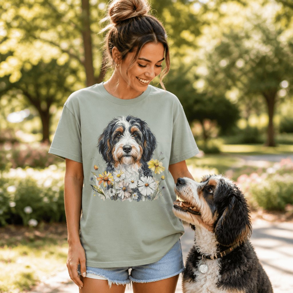 Bernedoodle Daisy Signature T-Shirt in by Puppy Jo