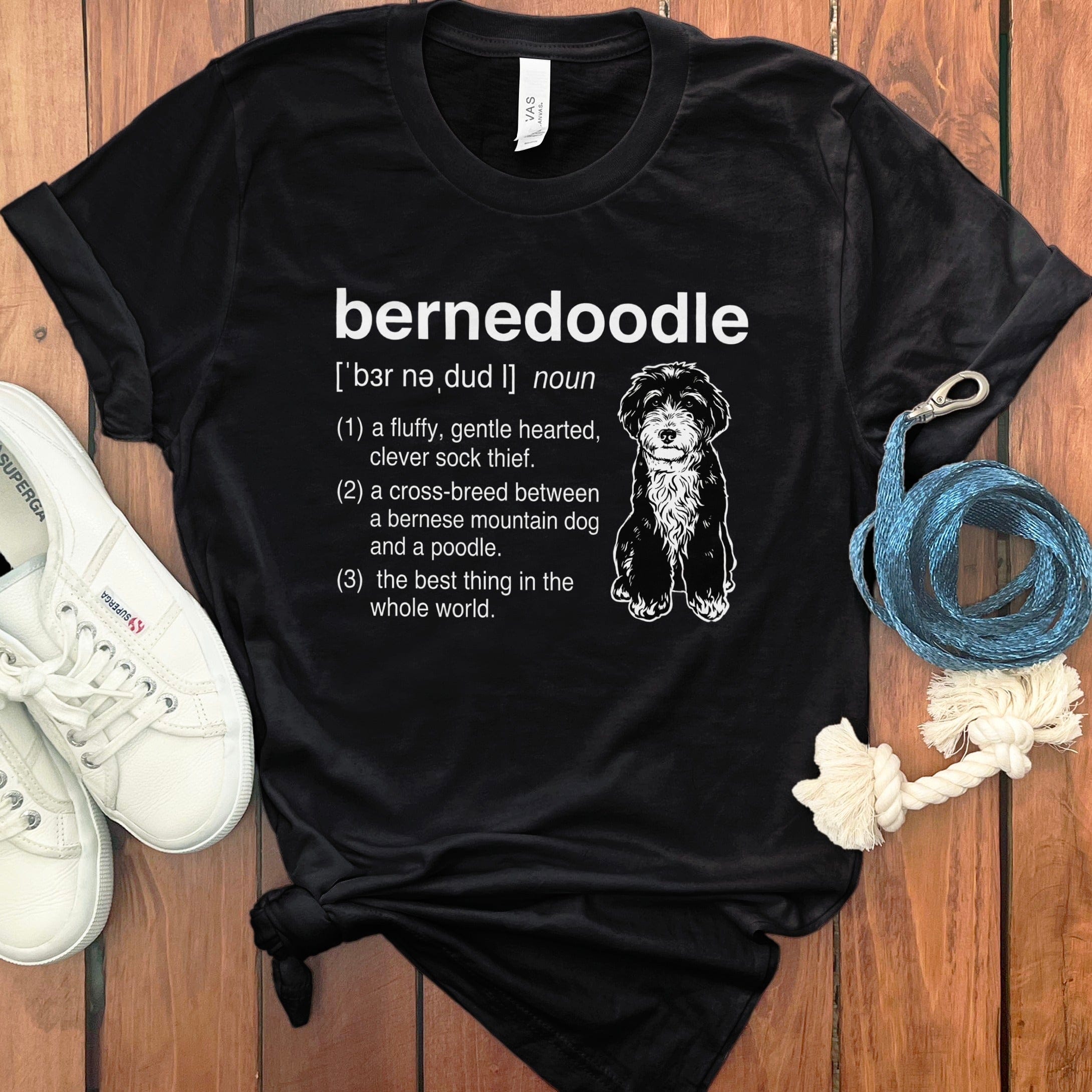Bernedoodle Definition T-Shirt in Black / S by Puppy Jo