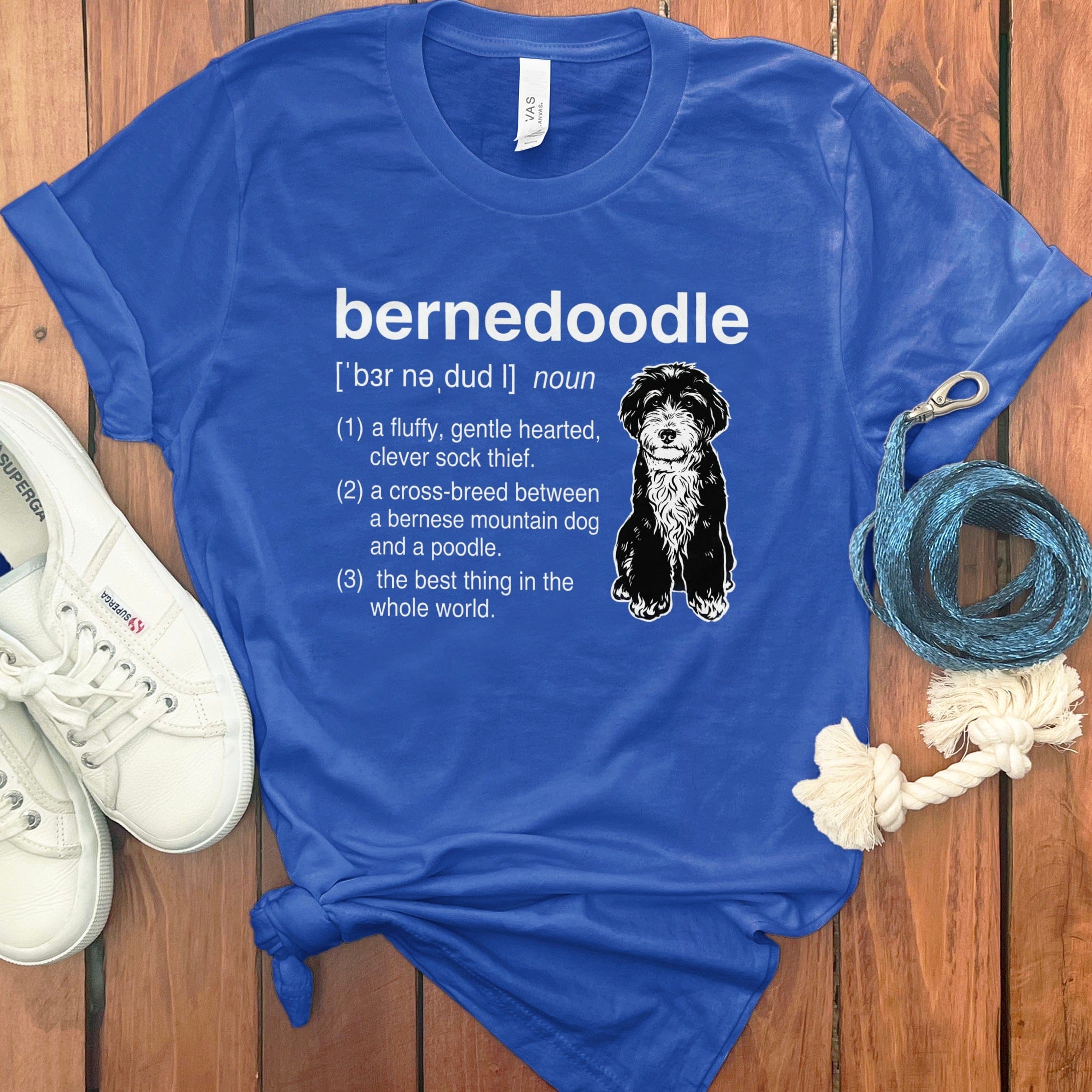 Bernedoodle Definition T-Shirt in True Royal / S by Puppy Jo