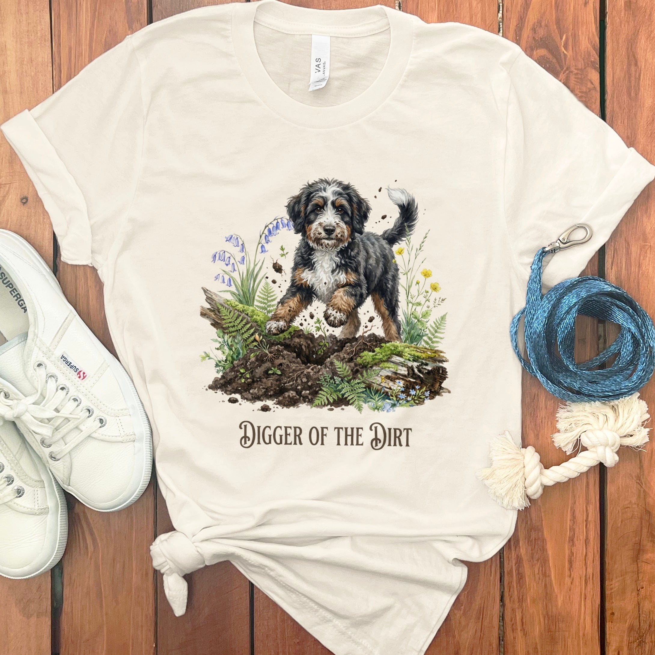 Bernedoodle Dirt T-Shirt in Natural / S by Puppy Jo