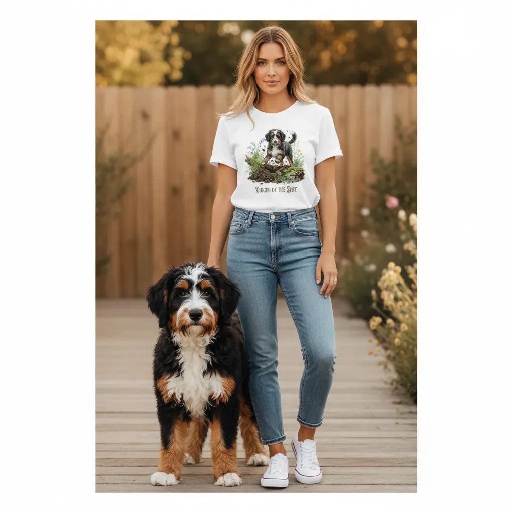 Bernedoodle Dirt T-Shirt in by Puppy Jo