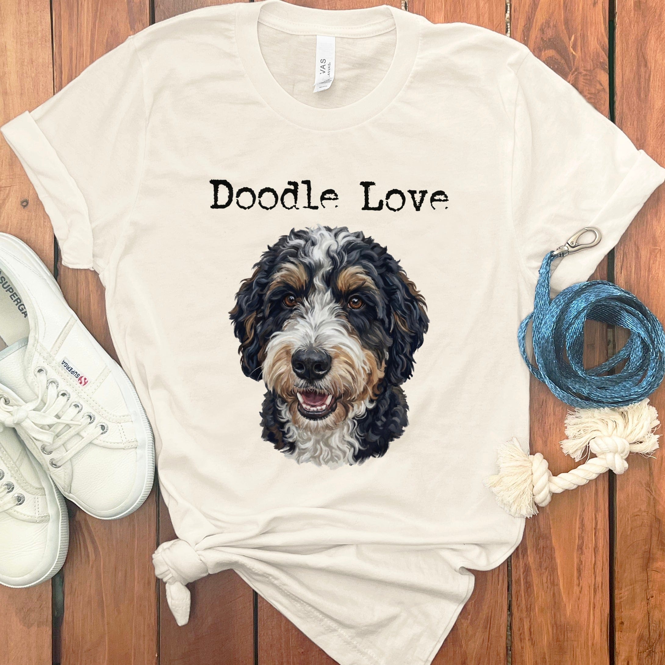 Bernedoodle Doodle Love T-Shirt in Natural / S by Puppy Jo
