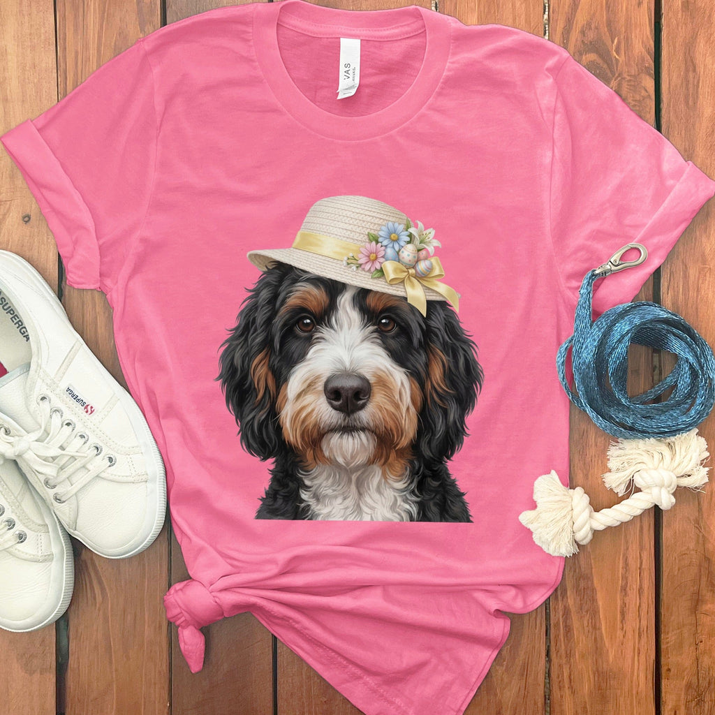 Bernedoodle Easter T-Shirt in Charity Pink / M by Puppy Jo