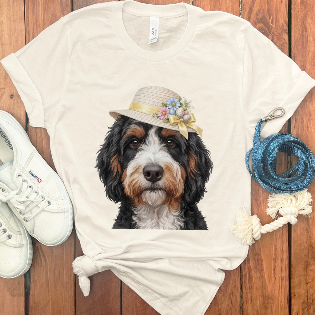 Bernedoodle Easter T-Shirt in Natural / M by Puppy Jo