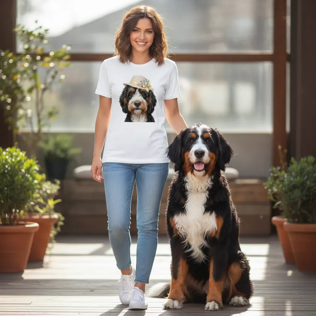 Bernedoodle Easter T-Shirt in by Puppy Jo