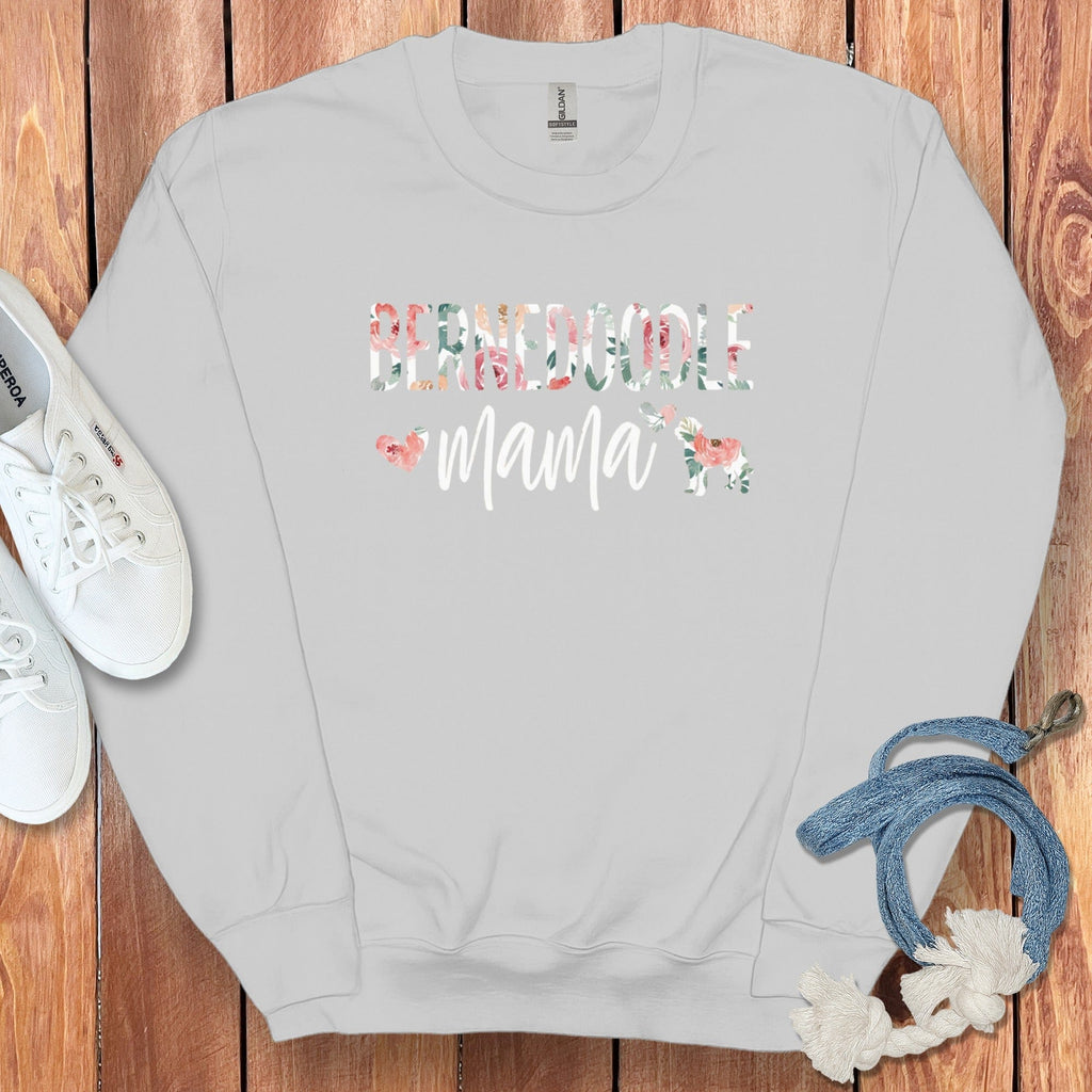 Bernedoodle Floral Mama Sweatshirt in Sport Grey / S by Puppy Jo