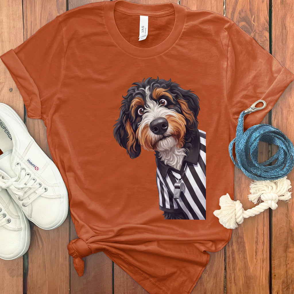 Bernedoodle Football Referee T-Shirt in Autumn / S by Puppy Jo