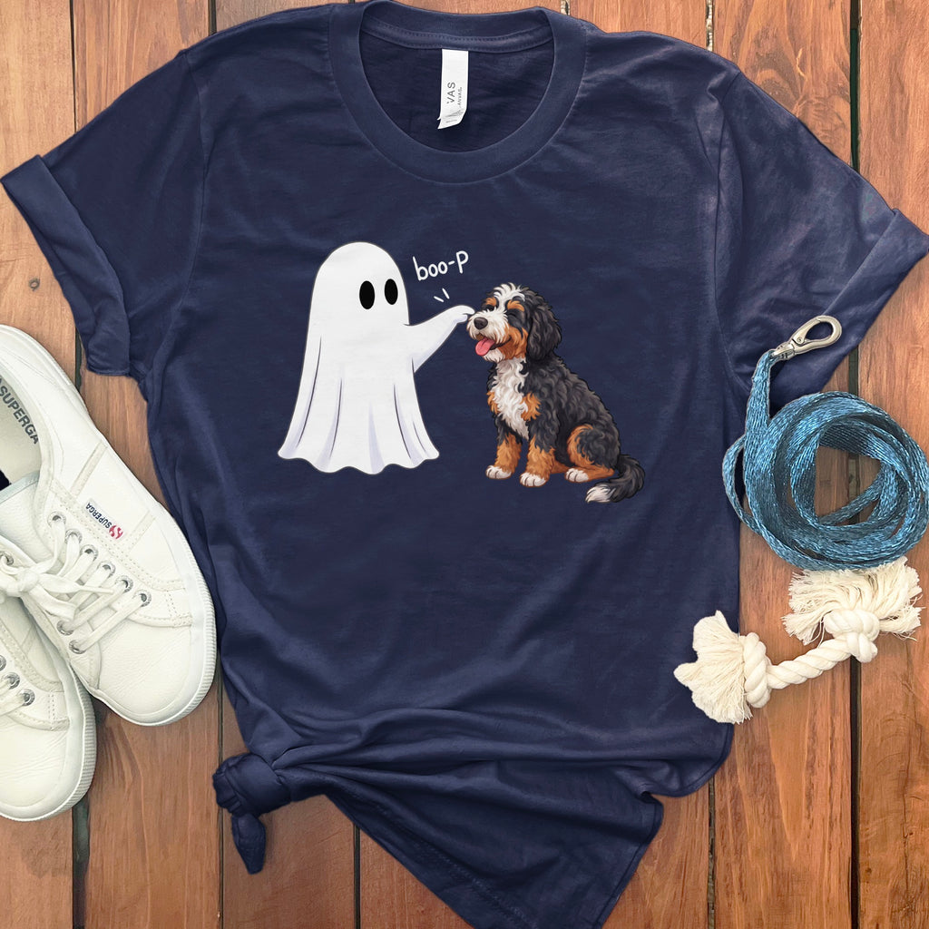 Bernedoodle Ghost Boop T-Shirt in Navy / S by Puppy Jo