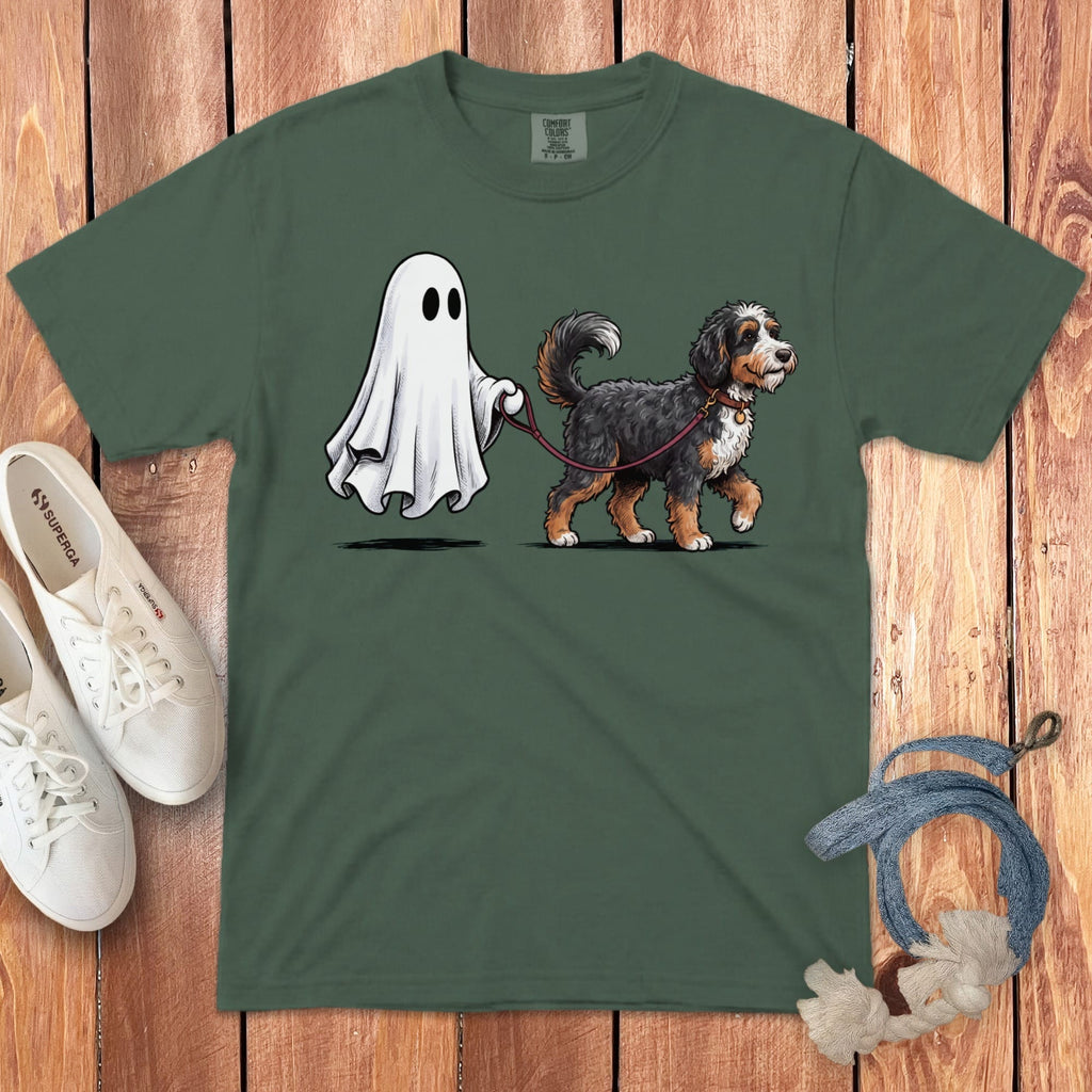 Bernedoodle Ghost Walk Signature T-Shirt in Blue Spruce / S by Puppy Jo