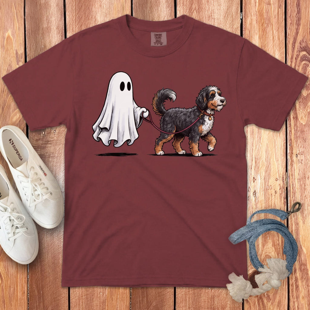 Bernedoodle Ghost Walk Signature T-Shirt in Chili / S by Puppy Jo
