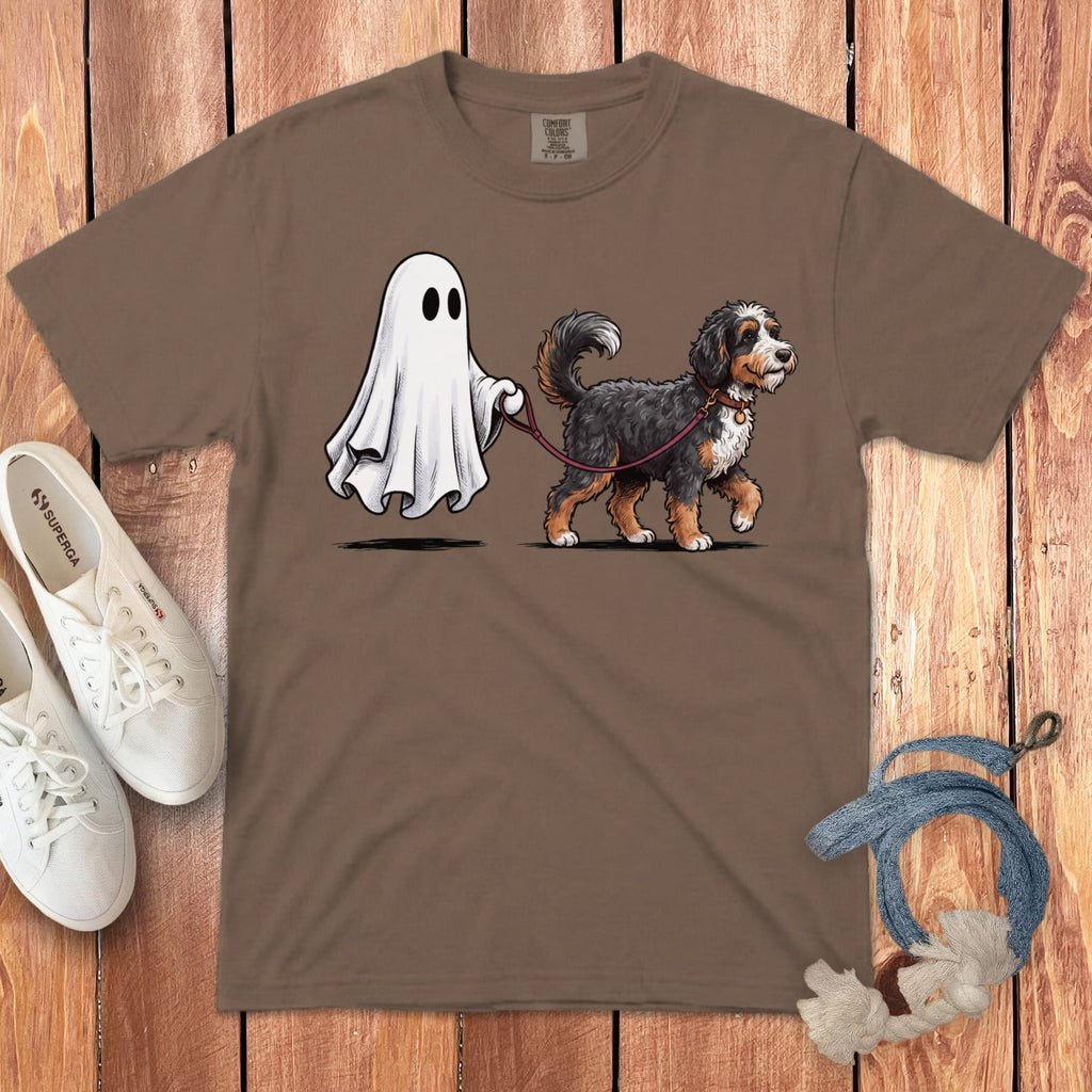Bernedoodle Ghost Walk Signature T-Shirt in Espresso / S by Puppy Jo