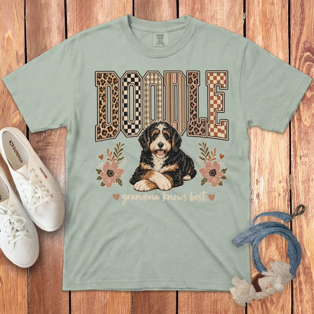 Bernedoodle Grandma Knows Signature T-Shirt in Bay / S by Puppy Jo